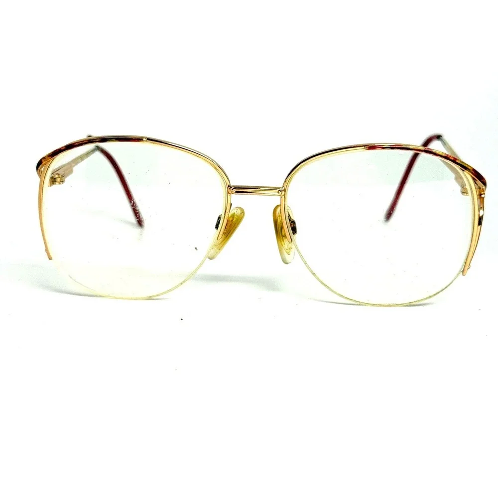 Rembrandt by Rem Vintage Gold Metal Eyewear Frames Tortoise Red Accents 57-16